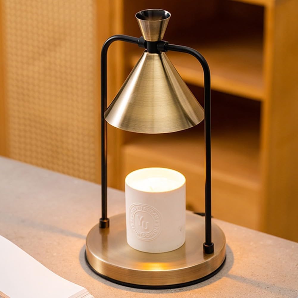 Lámpara eléctrica calentadora de velas: diseño vintage, regulable y compatible con velas de tarro para derretir cera perfumada