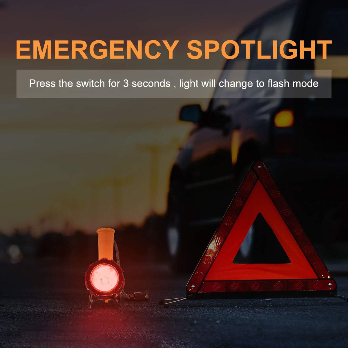 YIERBLUE Rechargeable Spotlight,Handheld Rechargeable Flashlight 200,000 Lumens LED, IP67 Waterproof 12 Hours Running for Boating, Camping, Hunting - Image 7