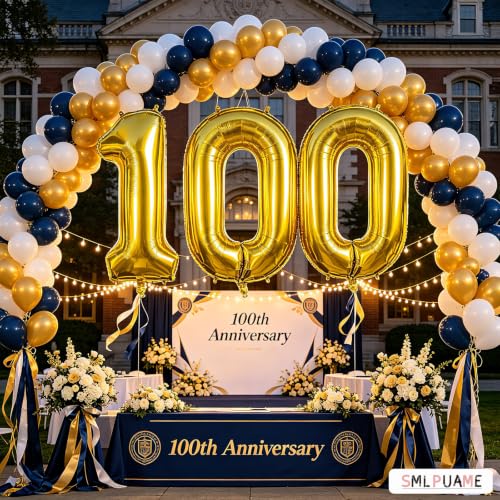 Image of 40 Inch Gold Number 100 Balloons, 100th Birthday Party Decorations