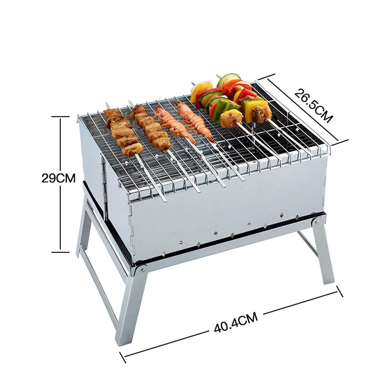 Griglia a carbonella portatile, griglia per barbecue all'aperto, mini barbecue da tavolo pieghevole, barbecue all'aperto, per campeggio all'aperto, giardino, cortile, cuc