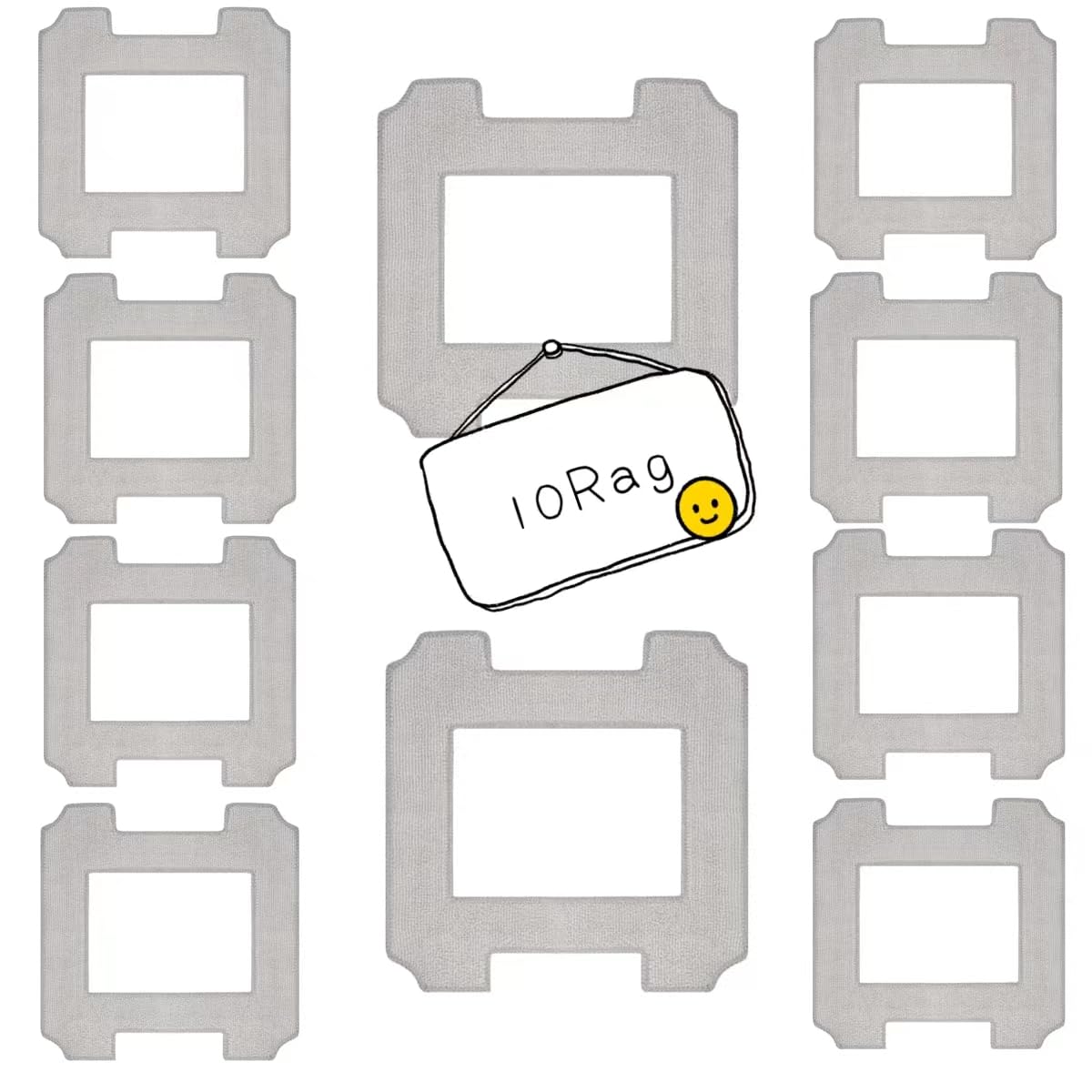 10 Pack Washable Mop Cloths Cleaning Rag for Ecovacs WINBOT W1 / W1 Pro Window Cleaner Robot Accessories