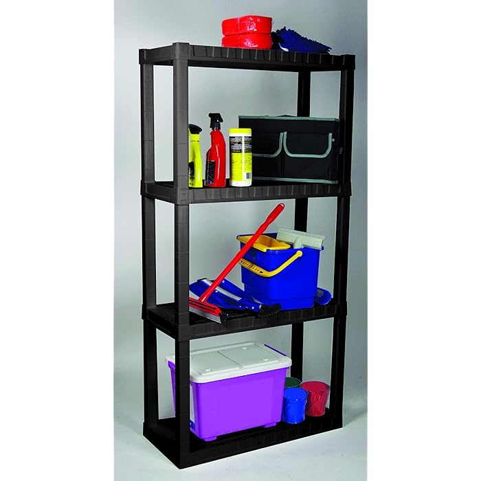 Buy Oskar Heavy Duty 4Tier Interlocking Storage Shelf Black, Multi