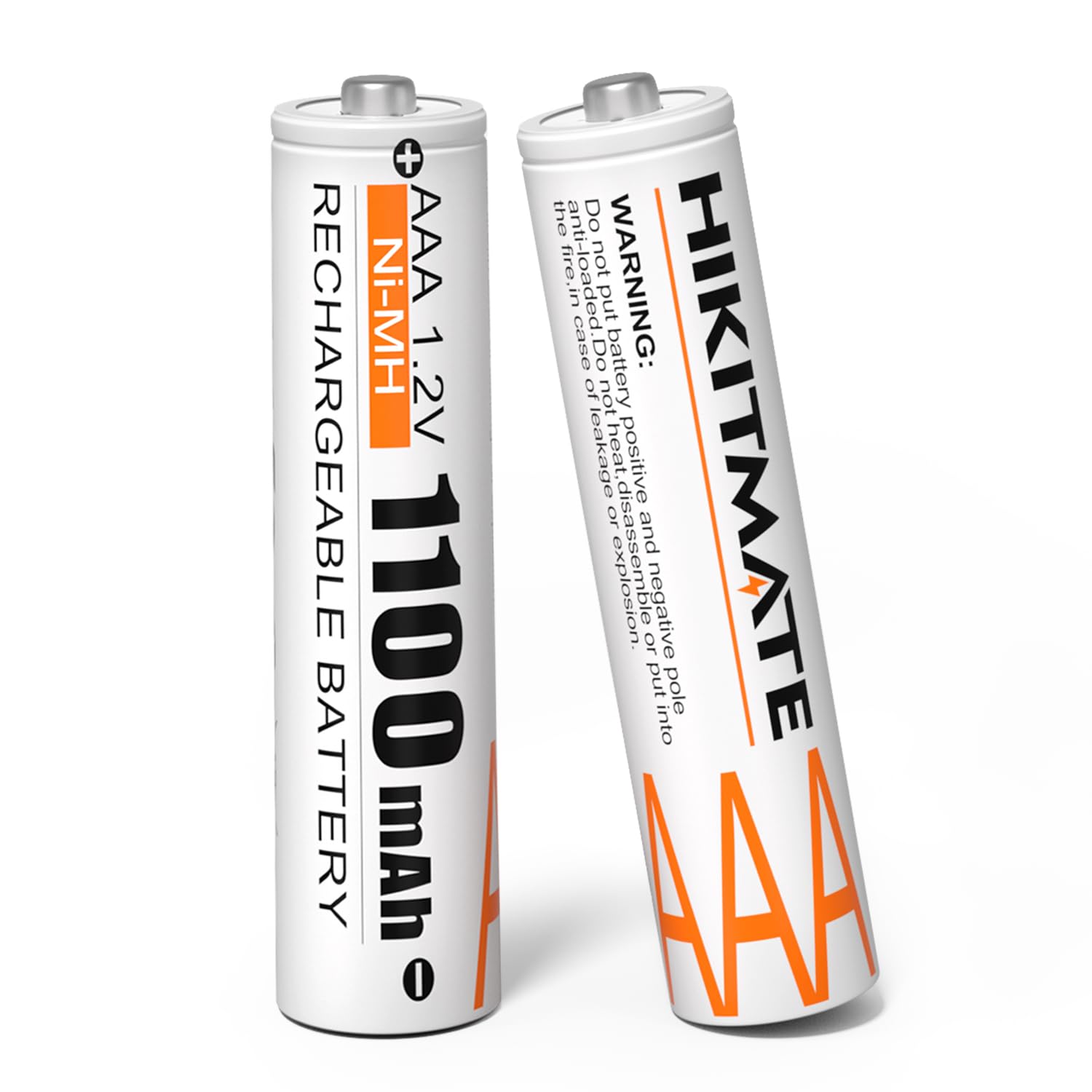Rechargeable AAA Batteries 1100mAh 2 Pack - 1 2V Low Self Discharge 1200 Cycles Pre-Charged for Medical Devices