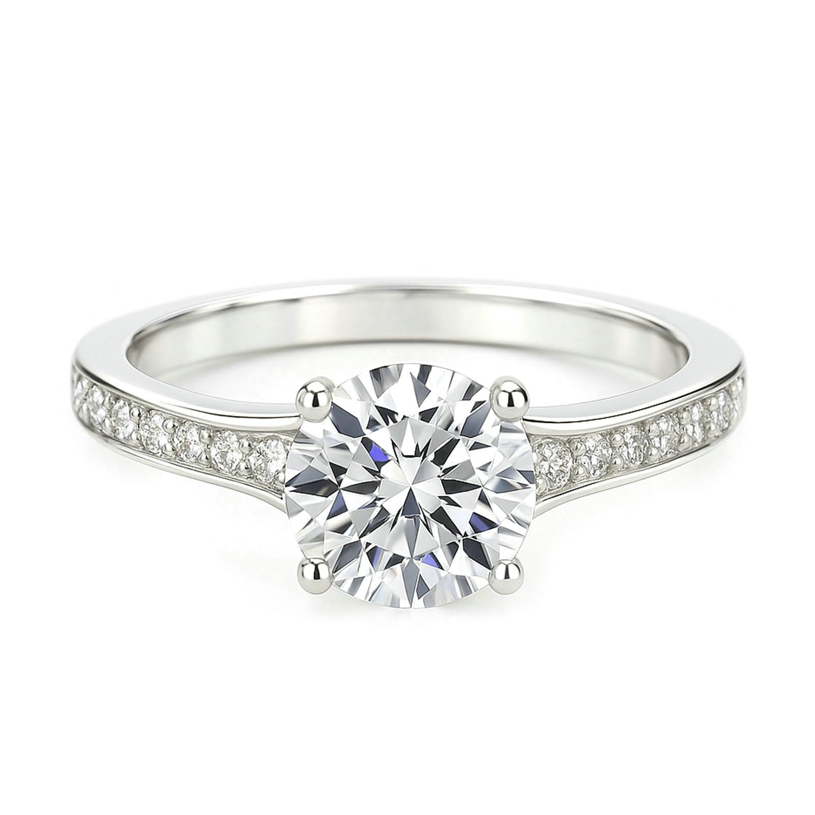 Moissanite pierścionek zaręczynowy, 1,5 ct, białe złoto, pierścionek zaręczynowy, obrączka ślubna, prawdziwe złoto, pierścionki damskie