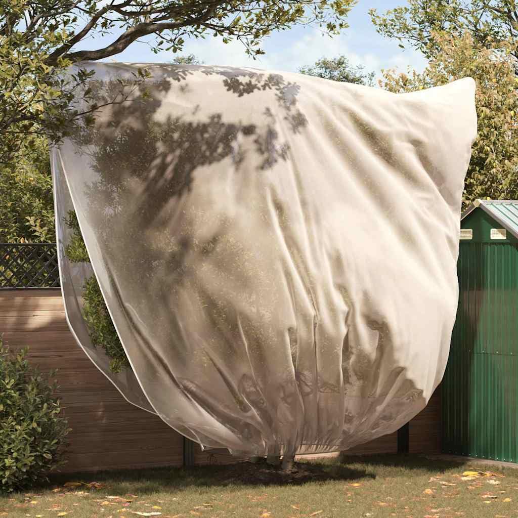 Frostschutz Pflanzenvliesabdeckung mit Reißverschluss, 3er Set Beige 3x3,93 m, Winterschutz für Pflanzen mit Kordelzug, wiederverwendbares Vlies für Außenpflanzen