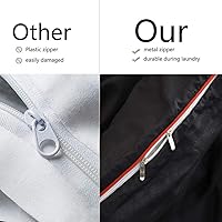 Vista 4 de FADFAY Juego de funda de edredón de 3 piezas, tamaño Queen, color negro liso, 100% algodón, suave y ligero, juego de ropa de cama para todas