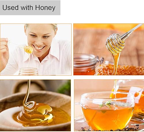 Miniatura 7 de 304 - Cuchara de miel duradera de acero inoxidable para recipientes de miel (7.5 in)