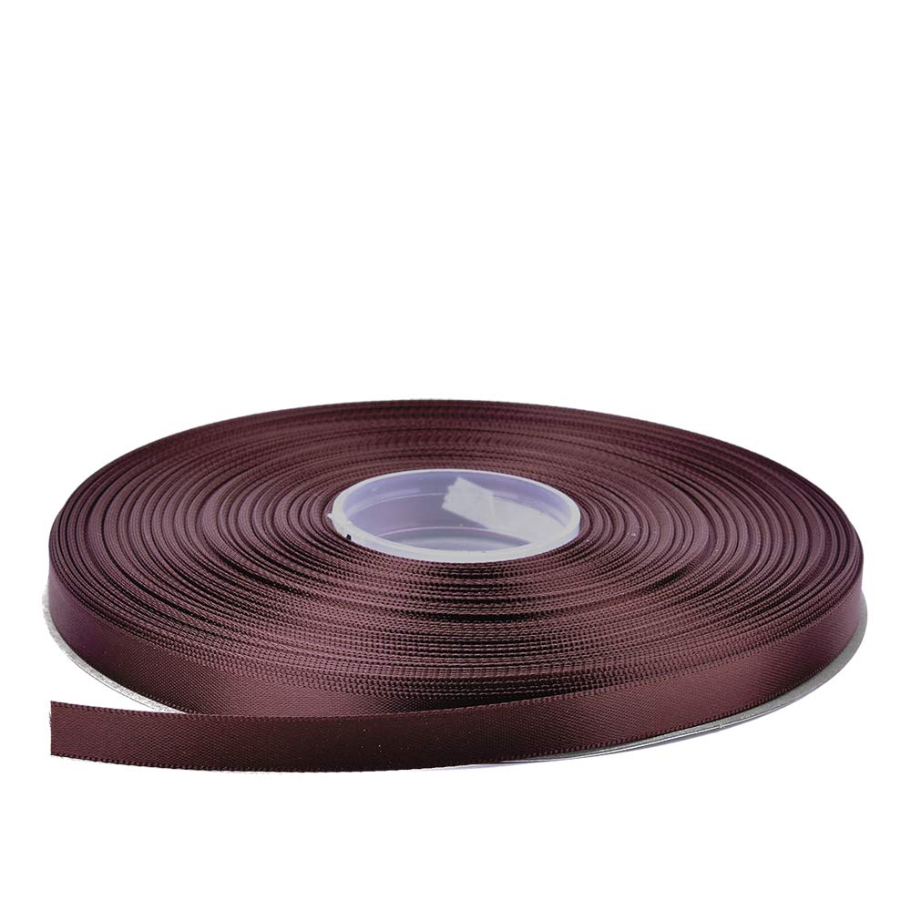 Ribest 3/8 inch 50 Yards Solid Double Face Satin Ribbon per Roll for DIY Hair Accessories Scrapbooking Gift Packaging Party Decoration Wedding Flowers Burgundy 2