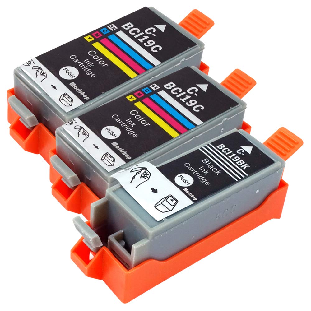 Amazon.co.jp: Morishop BCI-19BK + BCI-19CLR×2 4色セット+CLR1本 計3