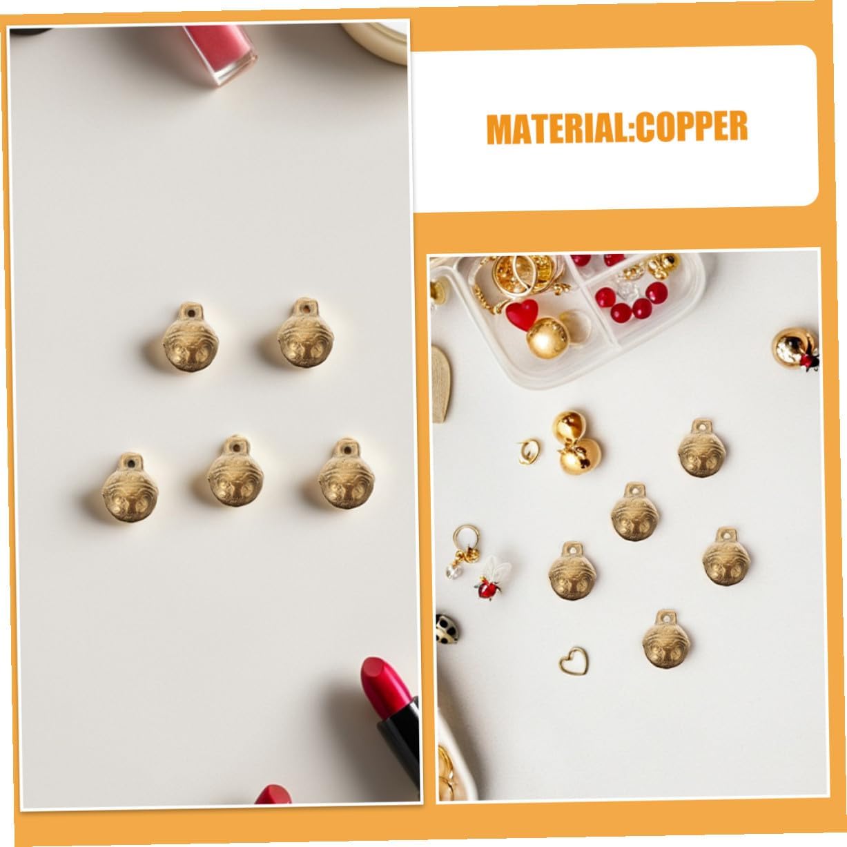 40pcs Vintage Copper Jingle Bells Hanging Bell Ornaments with Clear Sound for Christmas Decorations DIY Jewelry Making Pet Collar Charms Home and Holiday Craft Pendants