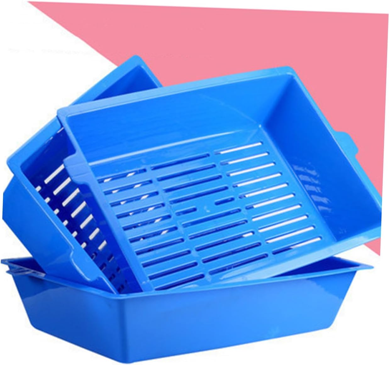 1pc Three-Layer Cat Litter Basin Opening Type Cat Toilet Spill Prevention Design Plastic Supplies for Easy Cleaning and