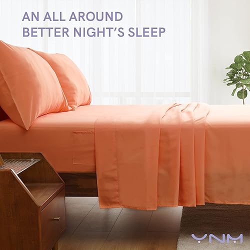 Miniatura 5 de YNM Juego de sábanas de microfibra de alta calidad con dobladillo y práctico bolsillo lateral, incluye sábana encimera, sábana bajera y 2 fundas de