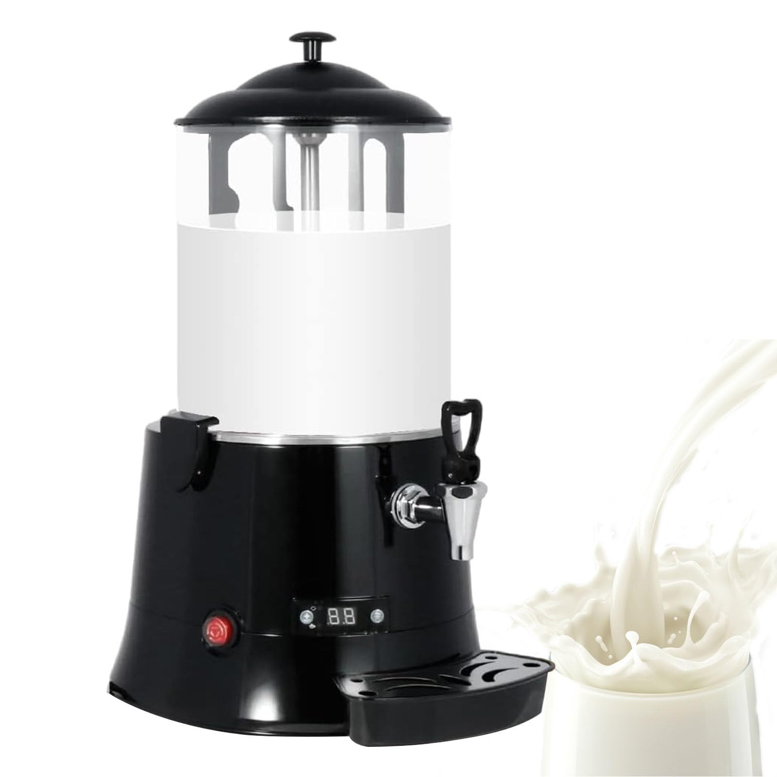MYUYEE Commercial Hot Chocolate Dispenser, Led Chocolate Warmer,Electric Hot Beverage Warmer, 30~90℃ Adjustable