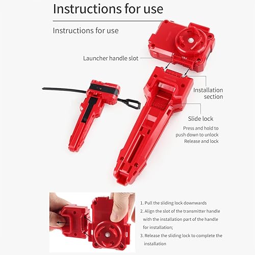 Miniatura 4 de Lanzador y agarre, Bey Battle Blade X String Launcher Grip (rojo)