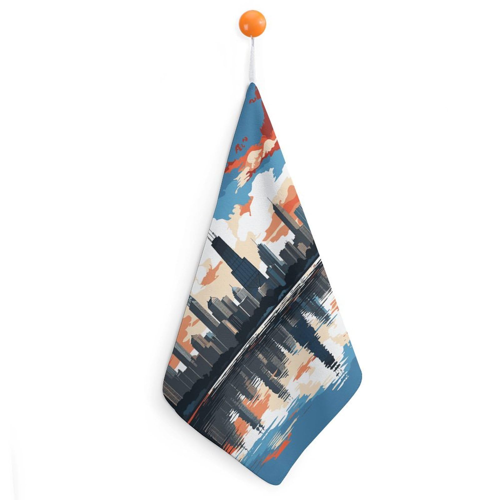 QMNBTES Chicago Skyline Kitchen Towels Bath Towels Microfiber Cleaning Cloth Hand Towels for Bathroom Hand Towels Gym Towel Kitchen Hand Towels