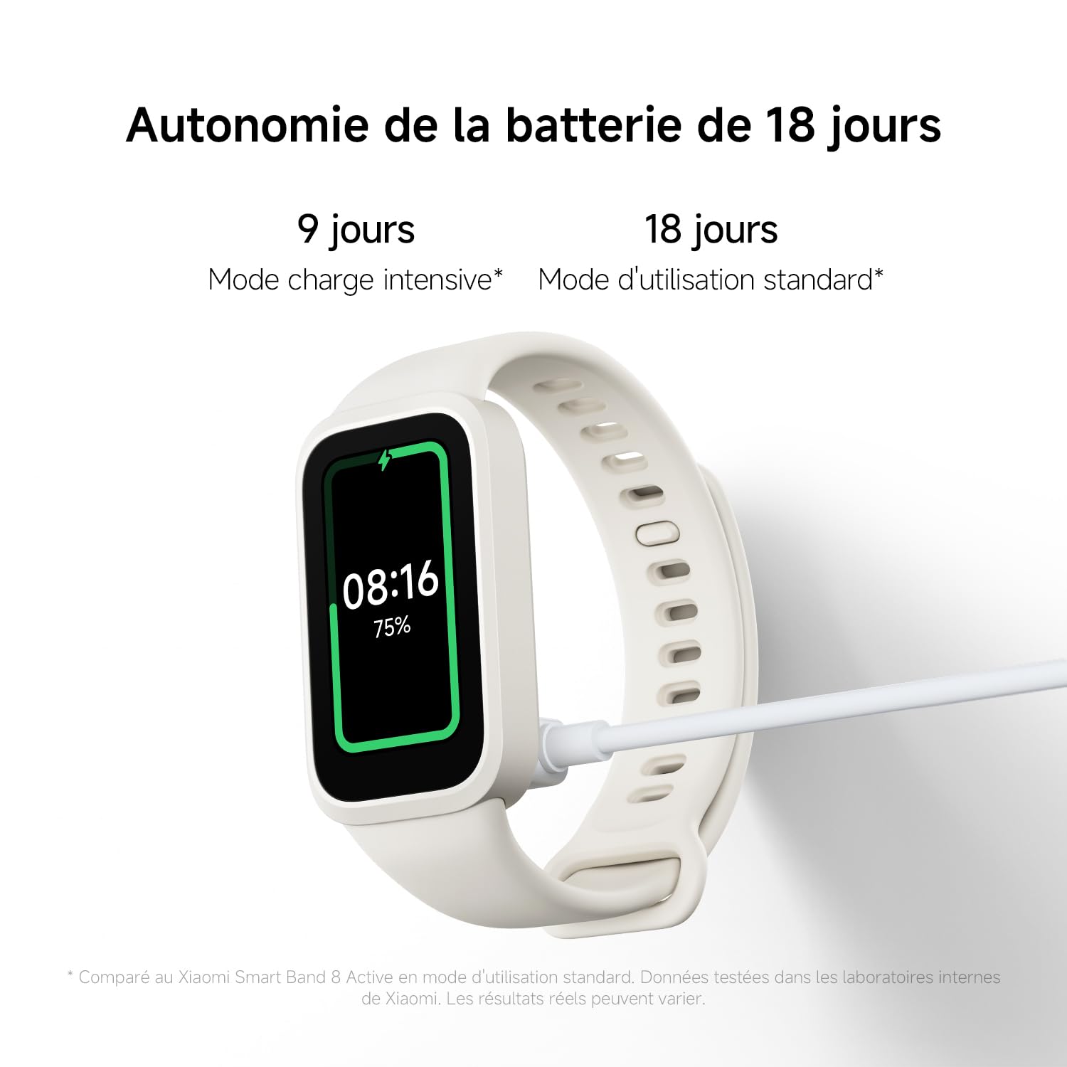 XIAOMI Smart Band 9 Active, Bracelet connecté pour Le Sport, Montre, écran TFT 37mm, taux de rafraîchissement élevé de 60 Hz, autonomie de 18 Jours,5 ATM, iOS et Android, Noir