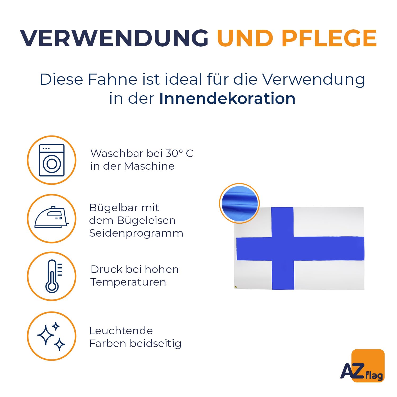 Flagge Finnland-Ost – 90 X 150 Cm, Offizielle Fahne Für Garten, Balkon Oder Veranstaltungen