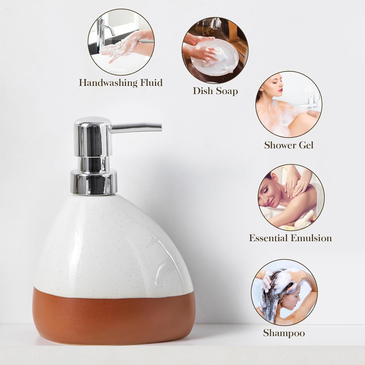 MALACASA バスルームアクセサリーセット 4個 クリームソープディスペンサーと農家用歯ブラシホルダー ソープディッシュ 収納カ