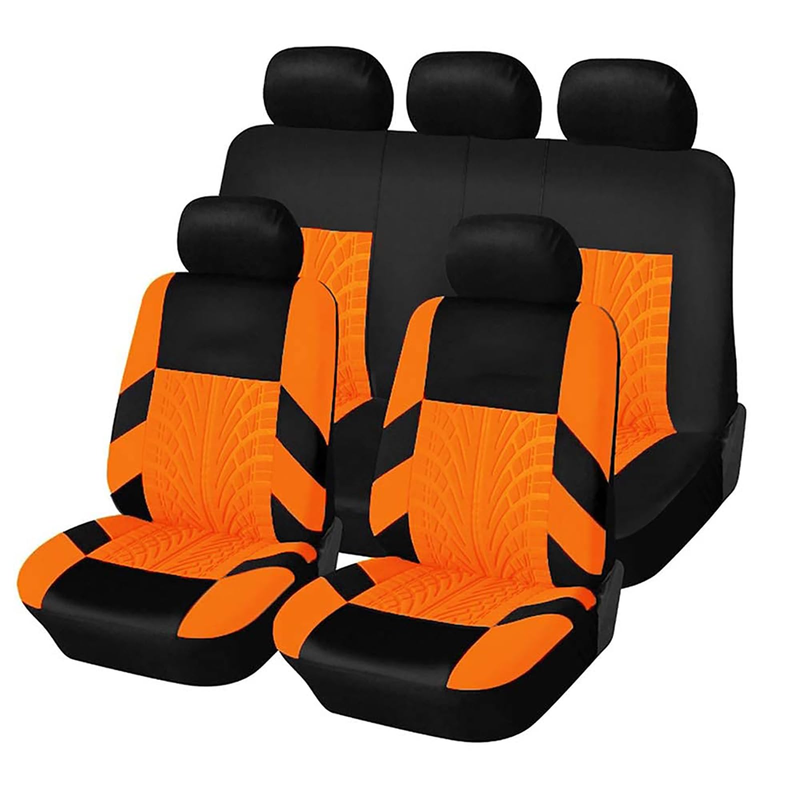 MarxaN Ensembles Housses de Siège Voiture pour R-enault Captur -I /2014-2018, Coussin Siege Vant et Arrière Respirante Amovibles Antidérapante Intérieurs Accessoires,H/Orange