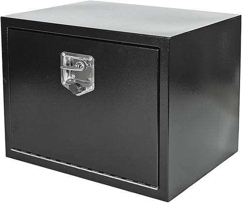 Miniatura 19 de Confote Caja de Herramientas de Acero Negro para Chasis con Cerradura de Mango en T, Organizador de Almacenamiento para Camión de Servicio Pesado