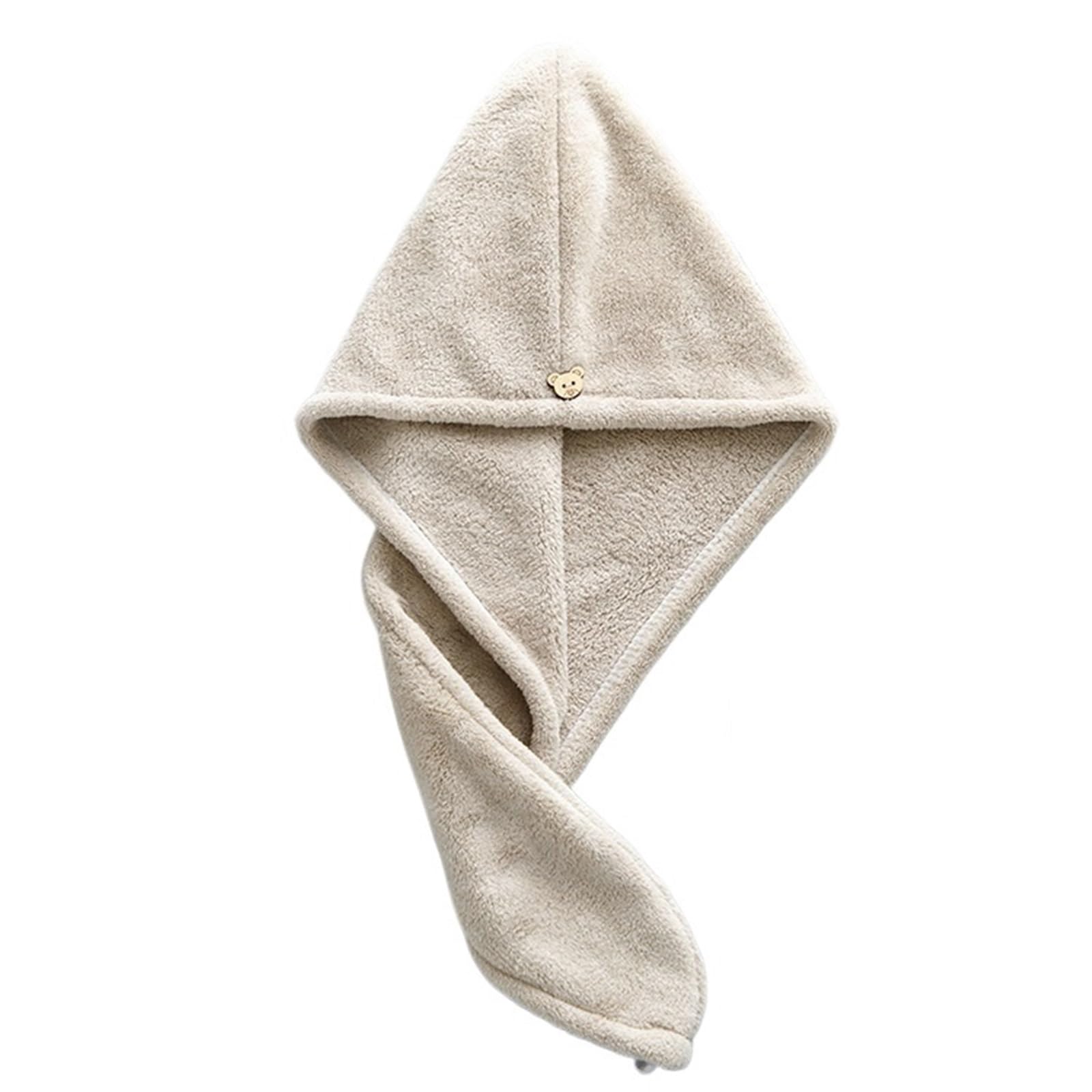 SUODEBYY Hair Towel Microfiber Hair Towel Wrap Ultra Absorbent, Fast Drying Turban Soft, No Frizz Towels For Women Wet Curly(Khaki)