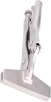 Locking Plier with Flat Mouth, Adjustable Sheet Pliers for Metal Bending and Metal Break and Crimping - 55# Steel 8 Inch
