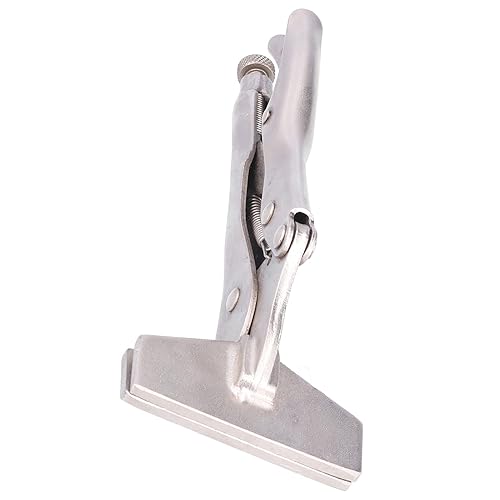 Alicates de bloqueo con boca plana, alicates de hoja ajustables para doblado de metal, rotura y engaste de metal, acero 55# (8 pulgadas)