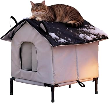 Winter Warm Cat House, Shelter Elevated Pet Shelter - Insulated Oxford