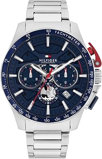 Tommy Hilfiger Tommy Hilfiger Bank with Blue Dial Silver Stainless Steel Strap Watch for Men - TH1792261