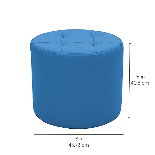 Miniatura 3 de Factory Direct Partners Otomana redonda copetuda muebles comerciales tapizados a mano para vestíbulo, oficina, biblioteca, aula o hogar asiento,