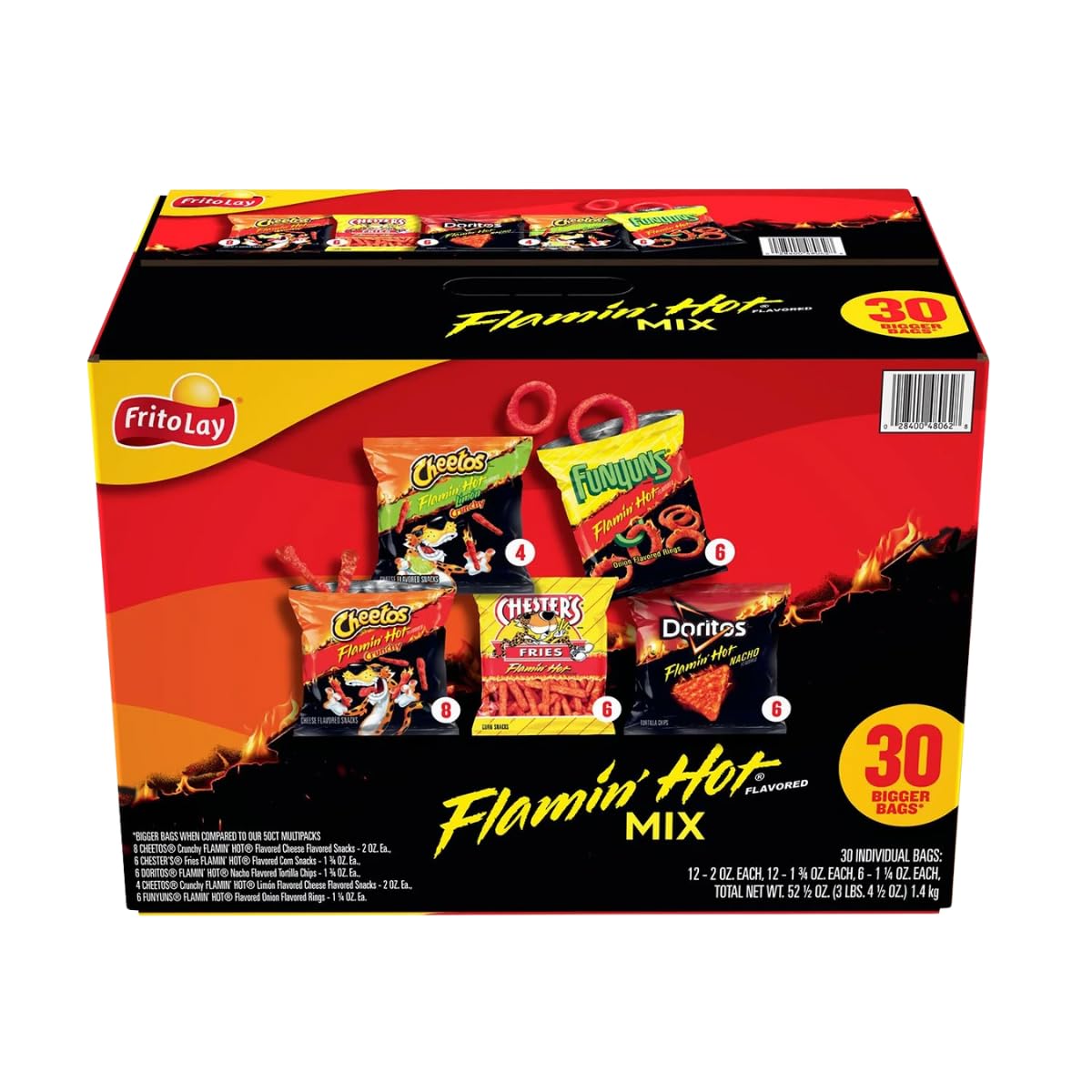 Frito Lay, Snacks Flamin' Hot Mix Variety Packs, 52.5 Ounce