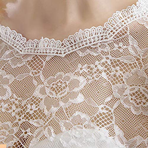 Wedding Shawl Women Embroidery Floral Lace Cape Wedding Bridal Prom Shawl Shrug Shoulder Cover, 33cm, White3