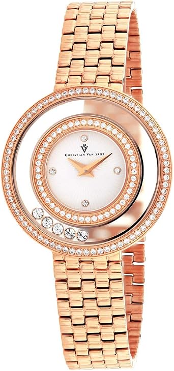 Christian Van Sant Womens CV4832 Gracieuse Analog Display Quartz Rose Gold Watch