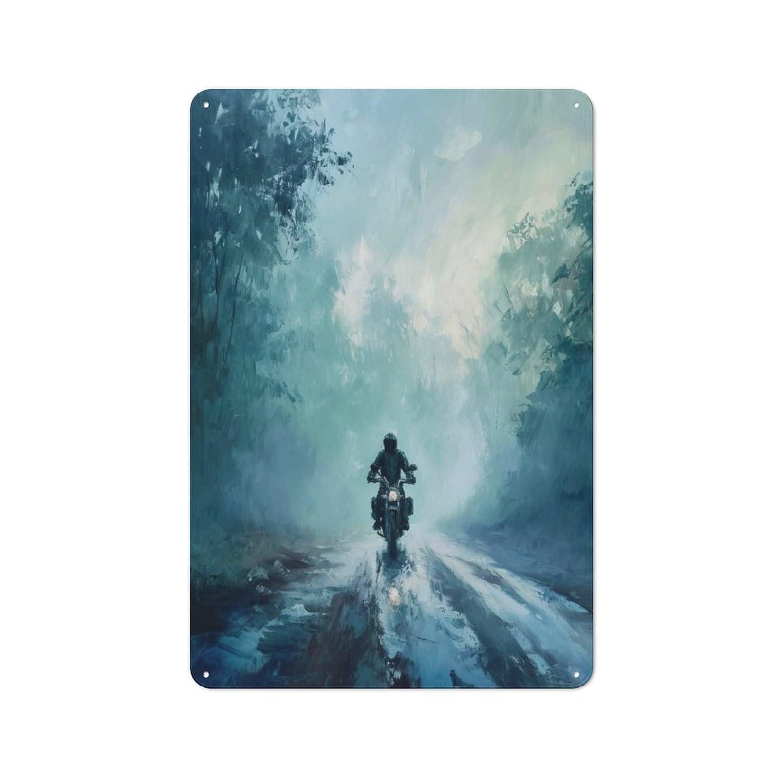 Junmoney Style-5 Country Style Kitchen Metal Sign 30X20cm Featuring Foggy Road Ride, Diner Style Decor For Kitchen, Cafe, Pantry Or Dining Room