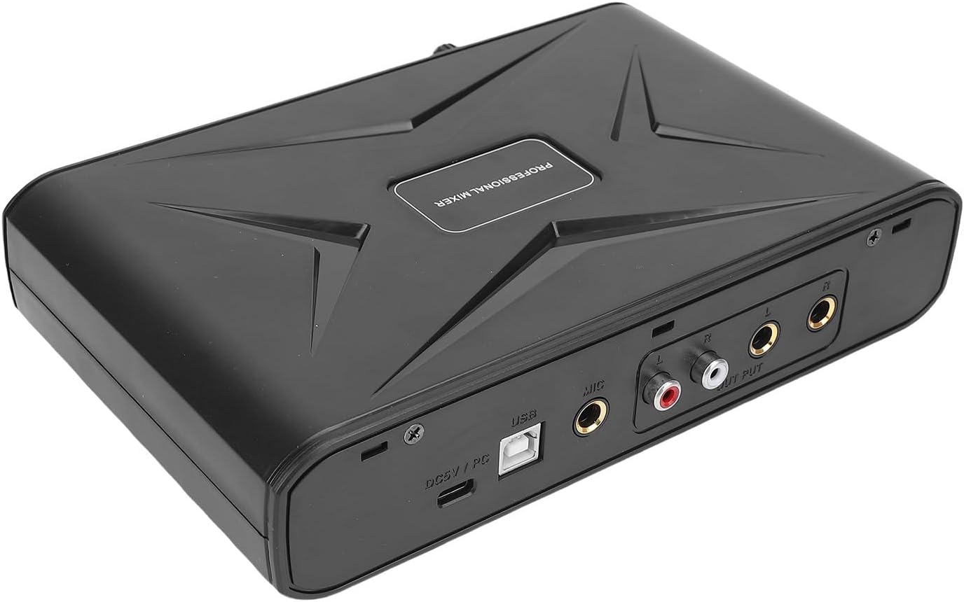 External Sound Card, Sound Resolution with Microphone Preamplifier and Phantom Power for Live Streaming Recording