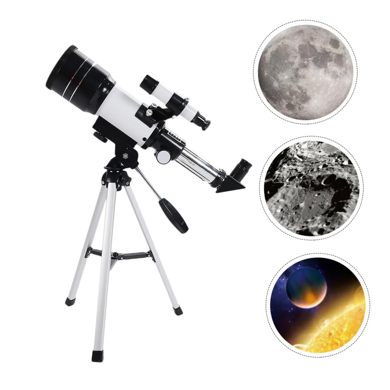 POPETPOP 1set Telescopio Astronomico con Treppiede e Adattatore per Smartphone Obiettivo Rifrattore Professionale con Lenti Fmc per Osservazione e Fotografia