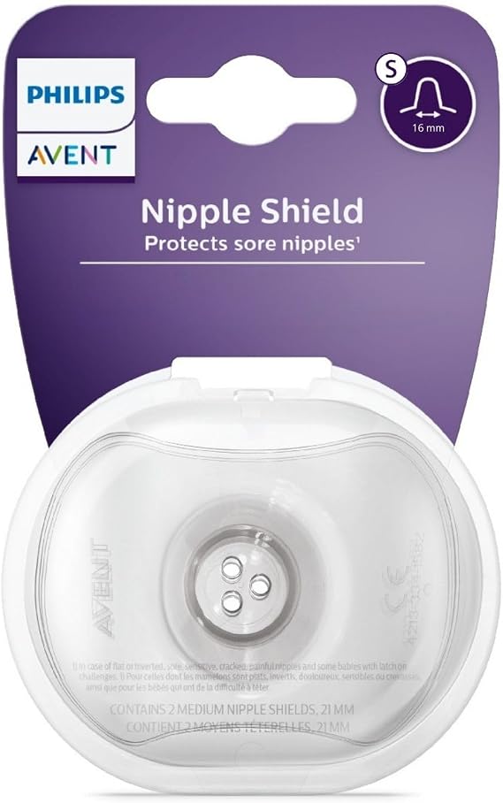 Philips Avent SCF153/01 Set of 2 Silicone Nipple Pads with Hygienic Carrying Case Size S 15 mm