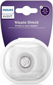 Philips Avent SCF153/01 Set of 2 Silicone Nipple Pads with Hygienic Carrying Case Size S 15 mm