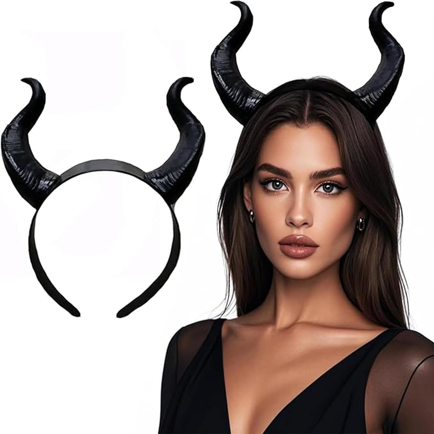 Gothic Maleficent Horns Headband Headpiece Maleficent Ears Headdress Devil Horns Headband Halloween Cosplay Costume Accessories