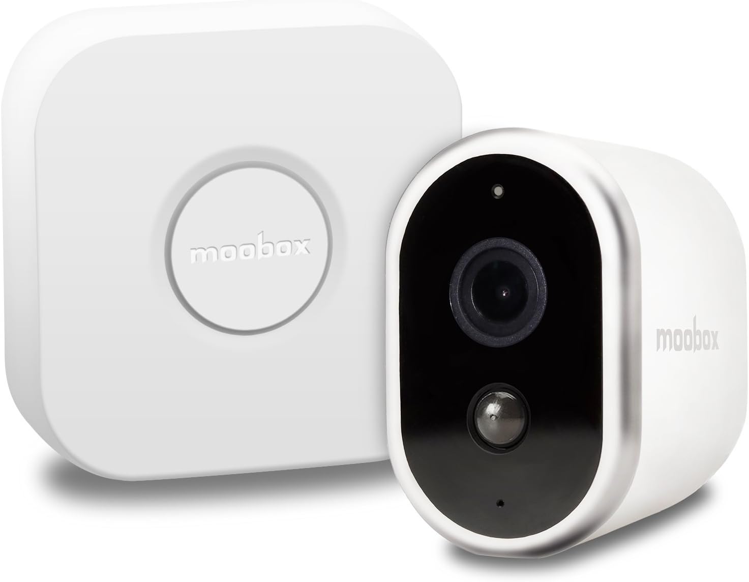 Moobox Wire-Free HD Home Surveillance System for Mobile and Tablet with PIR motion sensor, battery powered security camera, HUB/DVR and Cloud storage. 1 x indoor CCTV Camera Kit