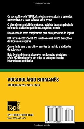 Vocabulário Português-Birmanês - 7000 palavras mais úteis (European Portuguese Collection) (Portugue