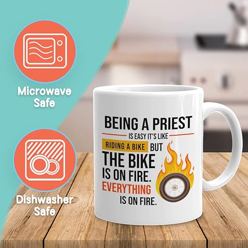 Miniatura 2 de Tazas de café cristianas de 11 onzas, color blanco, versículo bíblico cristiano, agradecimiento al pastor y sacerdote