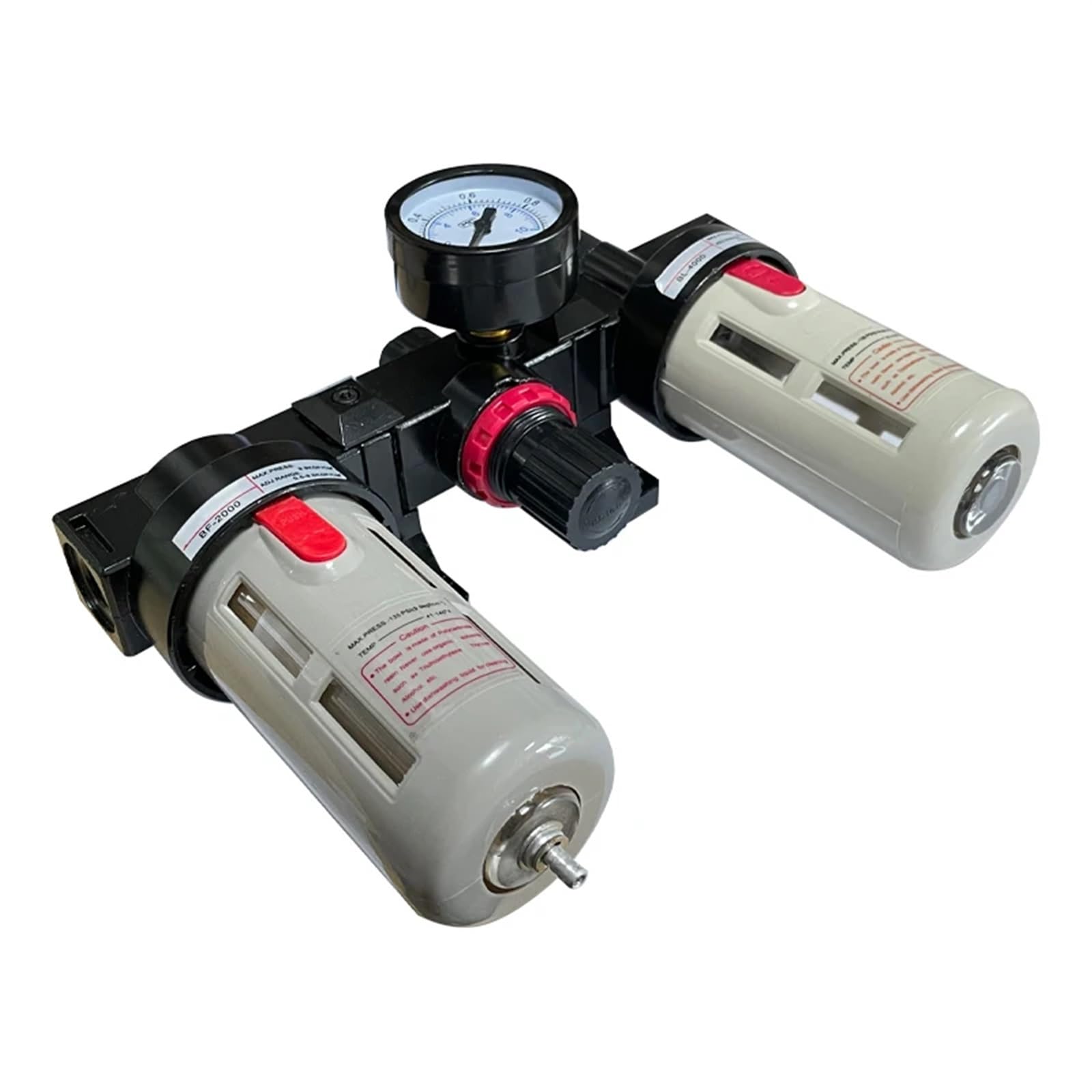 Separatore d'acqua for compressore d'aria Drenaggio manuale Elemento filtrante in fibra Filtro pneumatico tripletta for compressore d'aria BC2000/3000