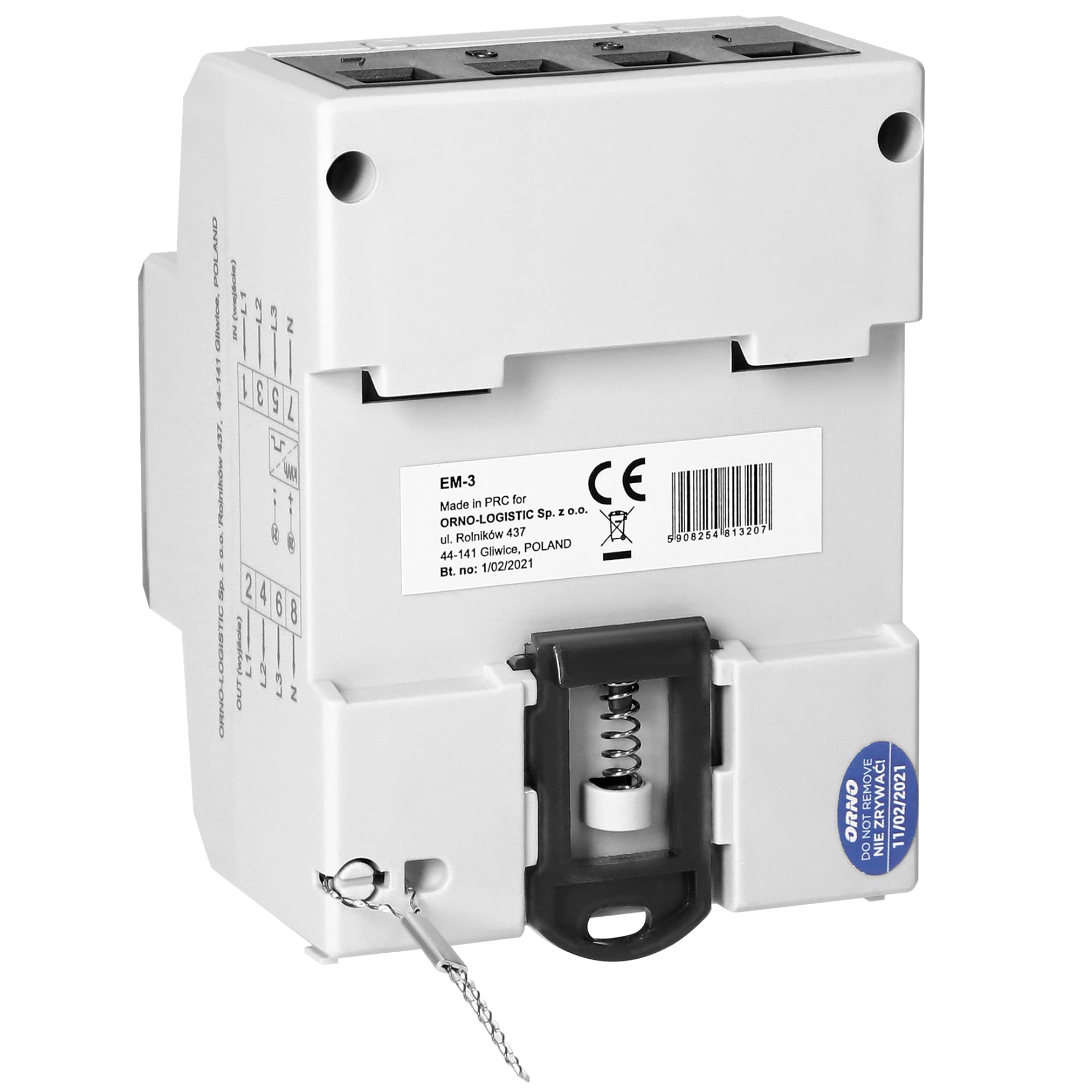 Virone EM-3 Digitaler Wechselstromzähler Dreiphasen Energiezähler, 80A 4,3 Module, DIN TH-35mm