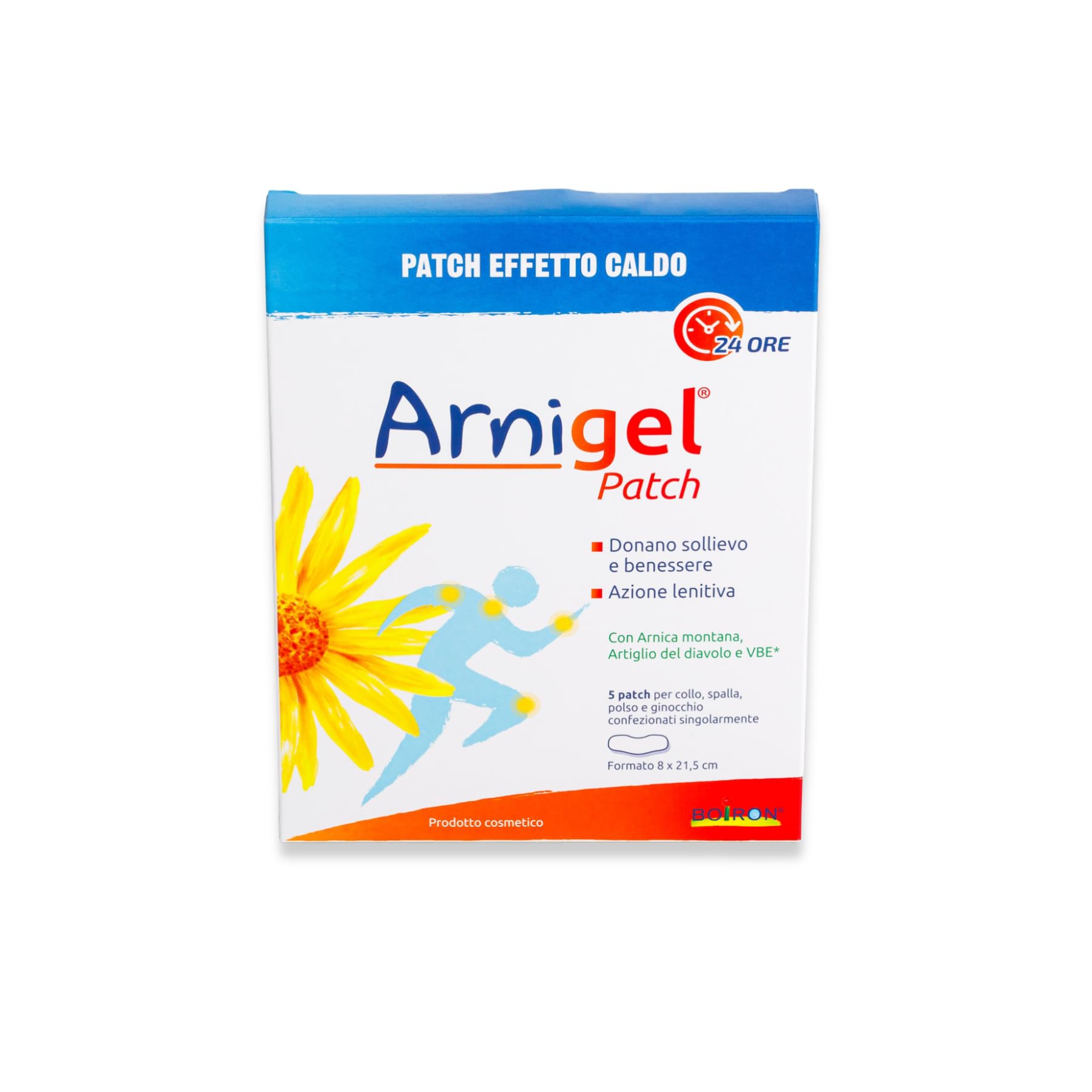 Arnigel Patch - Patch Cosmetico con Effetto Caldo, Azione Lenitiva 24 Ore, Dona Sollievo a Collo e Spalle, a Base di Arnica Montana e Artiglio del Diavolo - Confezione da 5 pezzi