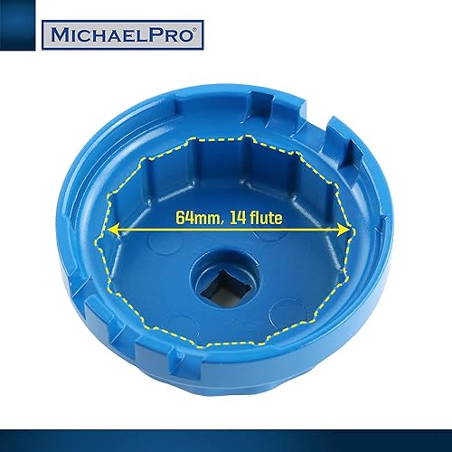 Miniatura 3 de MichaelPro MP009057 - Llave de filtro de aceite para vehículos Toyota y Lexus, herramienta de extracción de filtro de aceite de 2.539 in, 14 flautas