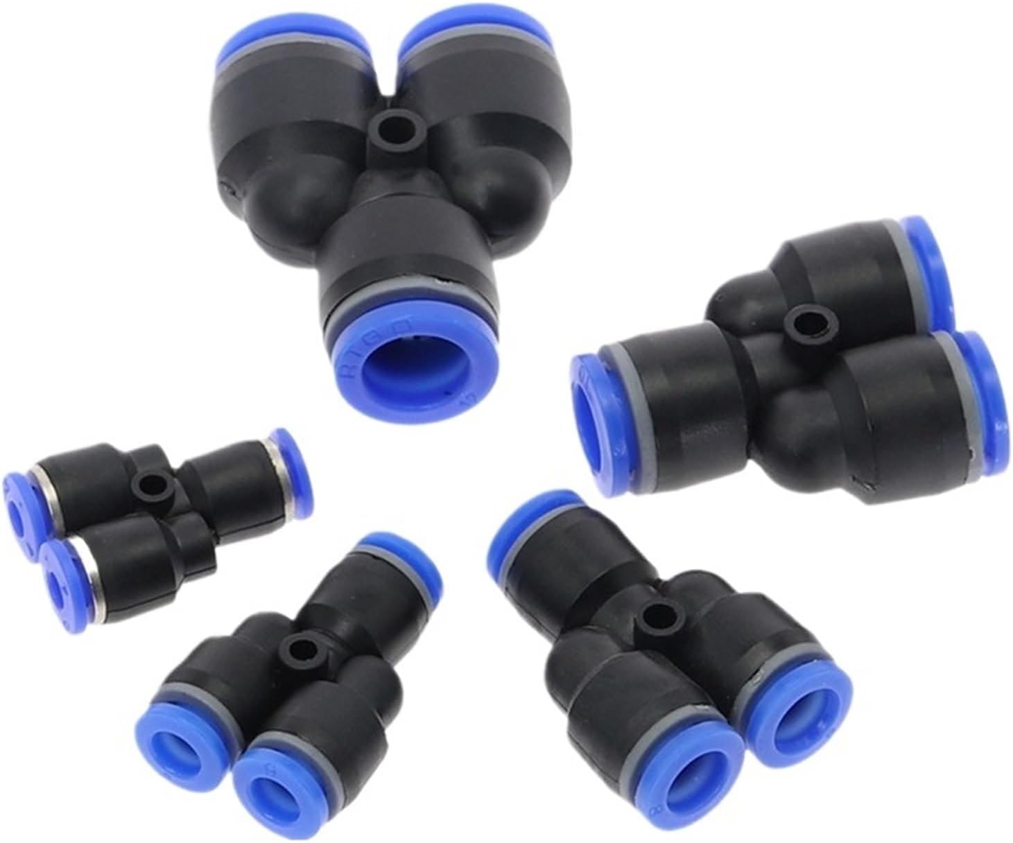 1pcs PY PW" 3 Way Port Y Shape Air Pneumatic 4mm-16mm OD Hose Tube Push in Gas Plastic Pipe Fitting Connectors Quick Fittings(PW-16-12mm)