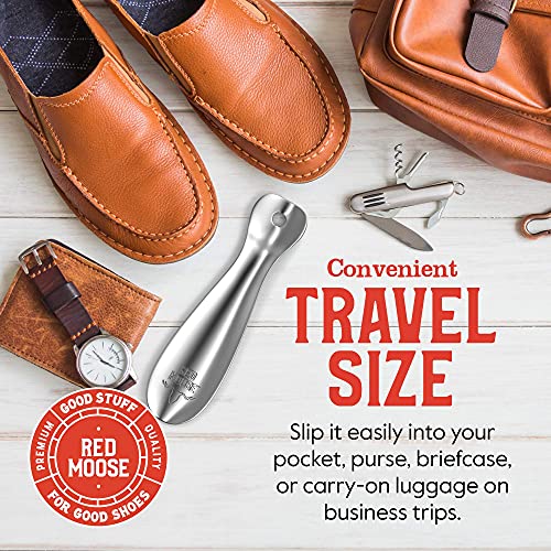Red Moose Shoe Horn - 7.5 Inch, Solid Steel - Durable Metal, Ergonomic Handle - Made In Usa #TOP2