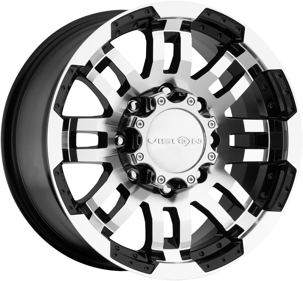 Vision Warrior 375 Gloss Black Machined Face Wheel (17x8.5"/8x165.1mm)