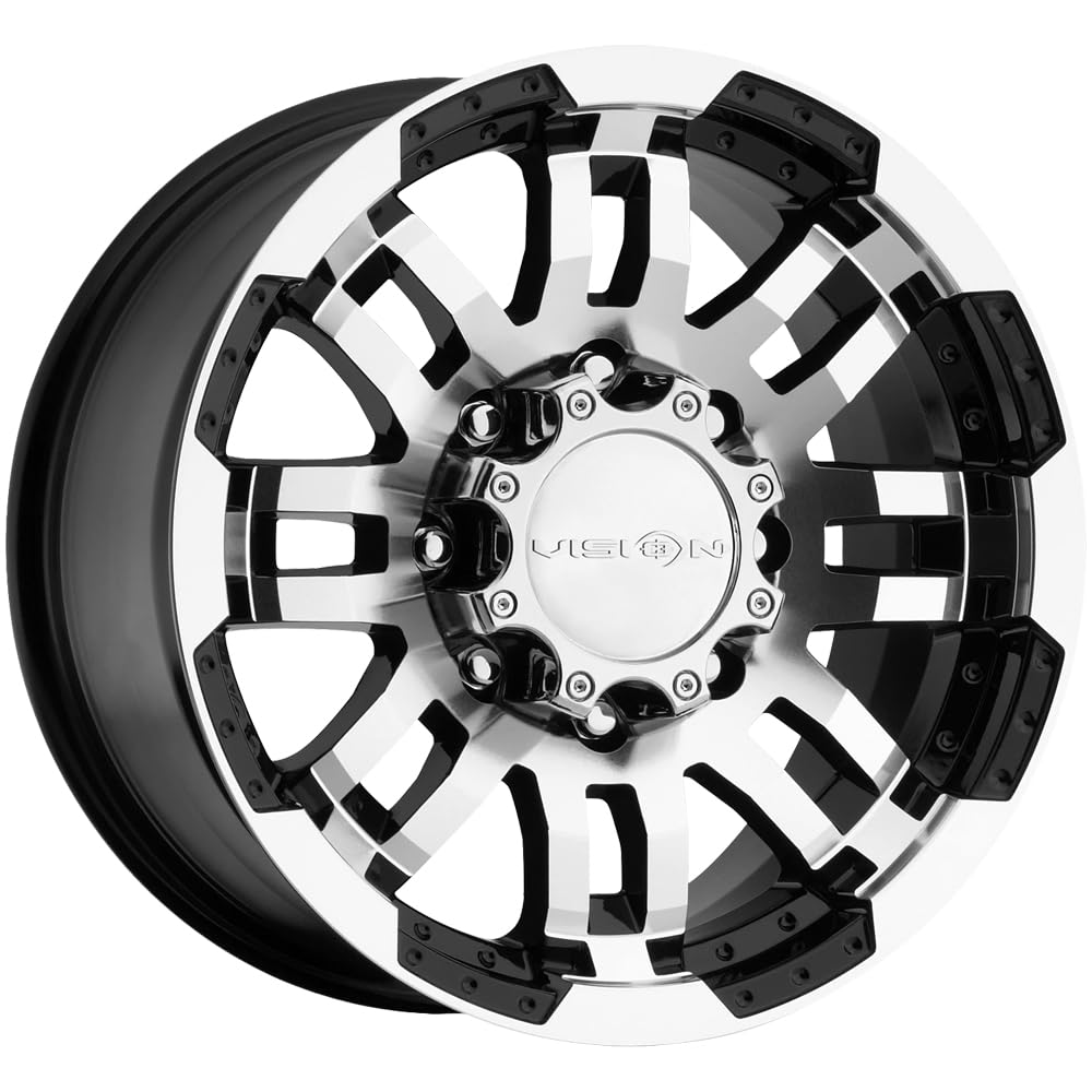 Warrior 375 Gloss Black Machined Face Wheel (17x8.5"/8x165.1mm)